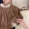 Jaqueta de Couro para Meninas Primavera e Outono 2024 Cardigan de Couro Fashion Jaqueta de Motociclista Estilo Coreano Jaqueta Elegante para Meninos T11