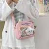 Bolsa de Dolor Transparente para Niña Linda Japonesa Bidimensional Gato Bolsa para Bebé Bolso Cruzado de Estudiante Bolso Pequeño Casual para Teléfono Móvil Femenino