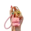 Chaveiro de Urso Geométrico Cortado em Resina de Desenho Animado Feminino Fofo Moda Pingente de Mochila Chaveiro de Boneca Pérola