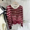 Cárdigan de Punto con Rayas en Contraste Estilo Coreano para Mujer en Otoño e Invierno, Estilo Corto, Suéter de Punto Estilo Perezoso y Suave