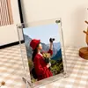 Porta-Retrato Acrílico Espessado com Parafusos, Display Transparente Dupla Face, Placa de Mesa 7 polegadas, Suporte Criativo Personalizado para Fotos
