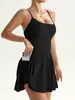 Muyao Comércio Exterior Roupas de Yoga Femininas Saia Plissada com Alça Saia Curta Vestido Esportivo Fitness Duas em Uma