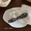 Elástico de Cabelo Scrunchie Versátil e Simples com Laço de Bolinhas e Pérola Prendedor de Rabo de Cavalo Corda para Cabelo Acessório de Cabelo Novo Estilo