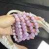 Pulseira de Kunzita Olho de Gato Natural Corrente Roxo Taro Romântica Efeito Olho de Gato em Linha Única Rainha do Cristal