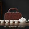 Conjunto de Chá Kung Fu para Exterior Conjunto de Chá Estilo Chinês Paisagem a Tinta Porcelana Branca Dehua Conjunto de Chá de Viagem Conjunto de Bule Xishi Personalizado