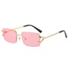 Gafas Sin Marco de Borde Cortado Estilo Nuevo Transfronterizo 2025 Gafas de Sol con Montura de Garra Afilada Personalizadas Gafas de Sol de Sombrilla Coloridas de Moda