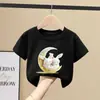 Camiseta de Manga Corta para Niña 2026 Nuevo Estilo Estilo Coreano Moda de Verano para Niños Mayores, Elegante Top Holgado de Verano para Niños