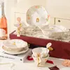 Juego de Cuencos y Platos Estilo Japonés, Regalo de Boda, Caja de Regalo de Vajilla para Boda, Juego de Cuencos y Platos para Uso Doméstico, Nuevos Cuencos y Platos de Arroz con Diseño de Alto Valor