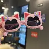 Lazo Suave para Pierna Gafas de Sol Polarizadas para Niños Niña Linda Dulce Moda Dibujos Animados Gafas de Sol Silicona Suave Gatito