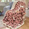 Manta gruesa de doble cara de forro polar con temática de dibujos animados, perfecta para otoño e invierno, hecha de suave forro polar de leche y lana de cordero, ideal como cubierta de sofá o una manta linda y pequeña para una siesta a mediodía.