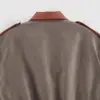 Comercio Exterior Wholesale Otoño Nuevo Estilo Europeo y Americano Bloques de Color Solapa Gamuza Chaqueta Casual