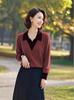Suéter Tricotado Elegante de Gola Polo Estilo Coreano para Mulheres Primavera Novo Estilo Preguiçoso High-End Tricotado Top de Base para Mulheres