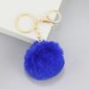 Chaveiro de pompom de pelo de coelho Rex imitação criativa, pingente de pelúcia fofo para carro, acessórios de joalheria, pingente para mochila escolar de estudante