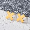 Aretes Geométricos Acero Inoxidable Transfronterizo Europeo y Americano Aretes de Oro de 18K Aretes de Alta Gama para Mujer Joyería de Acero de Titanio con Forma de Corazón