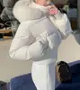 Chaqueta de Algodón de Invierno 2026 para Mujer Nuevo Estilo Coreano Conjunto Chaqueta Pequeña de Algodón Petite Chaqueta Corta de Algodón con Cuello Grande de Piel Ropa de Abrigo Superior