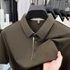 Camiseta de Manga Corta Transfronteriza para Hombre Verano Nuevo Color Puro Cuello de Solapa Casual Transpirable Polo Manga Corta Prenda Base Dropshipping