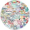50 adesivos inspiradores Thank You Thank You adesivos decorativos de bagagem notebook impermeável cross-border adesivos não repetidos