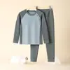 Pijama infantil, roupa íntima térmica masculina, roupas e calças de outono, conjunto de roupa íntima térmica para adolescentes, blusas de algodão como camada base para meninas e estudantes