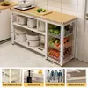 Estante de Almacenamiento para Cocina, Cesta Multifuncional para Verduras, Mesa de Trabajo para Cortar Verduras, Horno de Microondas, Estante para Guardar Ollas, Gabinete Lateral, Mesa Multicapa