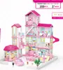 2024 Transfronteiriço Montado DIY Luminoso Grande Villa Brinquedo Princesa Grande Castelo 4 Andares 5 Andares Casa de Bonecas Montada Crianças
