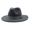Chapéus Novos de Aba Larga para Outono e Inverno para Homens e Mulheres, Chapéus de Jazz de Lã Modernos Estilo Coreano, Cartolas Estilo Britânico Cmn047