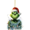 Pingente Grinch de Natal Decoração de Árvore de Natal Suprimentos para Decoração de Feriado Pingente Acrílico Enfeites de Natal para Casa