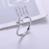 Anillo de granate plata de ley S925 diseño de nicho personalidad de moda simple anillo de cuatro garras para dedo índice femenino ventas directas de fábrica