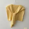 Xale de Tricô Trançado Texturizado de Alta Qualidade em Fio Cardado Lavado para Mulheres, Peça Versátil para Camadas, Pequeno Xale Puro