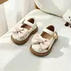 Zapatos de otoño para bebé niña de piel, zapatos de dibujos animados de punta cuadrada, zapatos para niña pequeña, zapatos sencillos de suela blanda, zapatos de princesa de piel