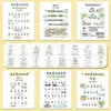 48 Pegatinas de Poesía Antigua de Primavera y Verano para Educación Infantil, Gráficos y Textos Divertidos para la Comprensión Rápida de Poemas, Pegatinas Educativas Interactivas para Padres e Hijos