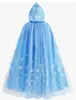 Keluoli Frozen Elsa Princesa Malla Capa Disfraz Cosplay Vestido de Fiesta