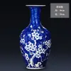 Jarrón Pequeño de Cerámica de Porcelana Azul Hielo y Blanco Pintado a Mano Jingdezhen Jarrón de Cerámica Antigua China Decoración de Entrada para Arreglo Floral