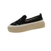 Tênis Branco com Estampa de Grou e Rede para Pesca com Solado Grosso Feminino 2026 Novo com Cadarço Slip-on Verão Cabeça de Ar Lantejoulas Leve Descanso