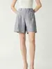Pantalones Cortos de Acetato Na*Dingdan para Mujer 2026 Nuevo Verano Delgados Azul Claro Línea A Sueltos Rectos Pantalones de Cinco Puntos