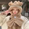 Sombrero para Mujer 2026 Invierno Nuevo Estilo Orejas de Conejo Lindas Bufanda y Guantes de Felpa Todo en Uno Caliente Protección para Orejas Calentador de Cuello