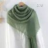 Bufanda de Algodón y Lino Burbuja de Comercio Exterior, Bufanda de Seda para Mujer, Pañuelo Versátil para la Cabeza, Bufanda Larga para Proteger del Sol, Bufanda de Color Sólido, Venta al por Mayor desde el Fabricante