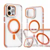 Funda para teléfono móvil con soporte de película de lente de dos colores coloridos para Apple 15PROMAX magnética 14 antideslizante 13 transparente 11