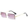 Gafas de sol de nueva moda transfronteriza con montura cuadrada de cobre degradado para fotos callejeras europeas y americanas