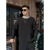 Coleção de Inverno 2026 Estilo Old Money Contraste de Cores Costurado à Mão Gola Redonda Suéter Pesado Atmosférico Masculino
