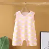 Enterizo de Verano para Bebé Estilo Coreano para 1-18 Meses, Ropa Unisex para Bebé, Mono Ligero de Algodón sin Mangas con Cierre en la Entrepierna