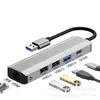Adaptador de puerto de red RJ45 transfronterizo tipo Ethernet USB-C+USB a cable de red 3.0 tarjeta de red gigabit USB sin controlador