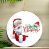 Fabricantes Transfronterizos Suministran Directamente Colgantes Cerámicos Personalizados de Halloween y Navidad, Modelos Redondos, Colgantes de una y Doble Cara, Impresión UV