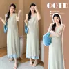 Em estoque Moda Coreana Saia Lingerie de Seda de Gelo para Mulheres Grávidas Conjunto de Vestido de Tricô Duas Peças para Mulheres Grávidas