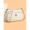 Bolso Cruzado de Cuero Suave de Gran Capacidad, Nuevo, Elegante y Versátil, de Gama Alta, para Madres y Abuelas de mediana edad