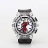 Reloj infantil de Iron Man Estudiante de primaria Superhéroe de Marvel luz intermitente luminoso electrónico para niños reloj de cuarzo de alfabetización