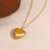 Cadena para Clavícula con Forma de Corazón Estilo Francés, Cadena de Corazón Versátil Estilo Ins Chapada en Oro de 18 Quilates con Textura Cepillada