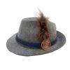 Amazon para cuerda de tres líneas gris cáñamo Sombrero de fieltro de plumas promocional de Carnaval del Festival de la Cerveza Alemana al por mayor