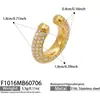 Super Brillante Full Circonita de Pedrería Forma de C Joyería para Oreja Acero Inoxidable Oro de 18K Transfronterizo Europeo Americano Simple Moderno Pendiente para Mujer
