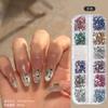 Manicure Aurora Bow Jewelry Internet Vermelho Misto Semi-redondo Pérola Super Flash Fundo Plano Diamante Concha Diamante