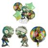 Globo de aluminio con forma de caricatura infantil de Plants vs Zombies, redondo de 18 pulgadas, decoración de fondo para fiesta de banquete